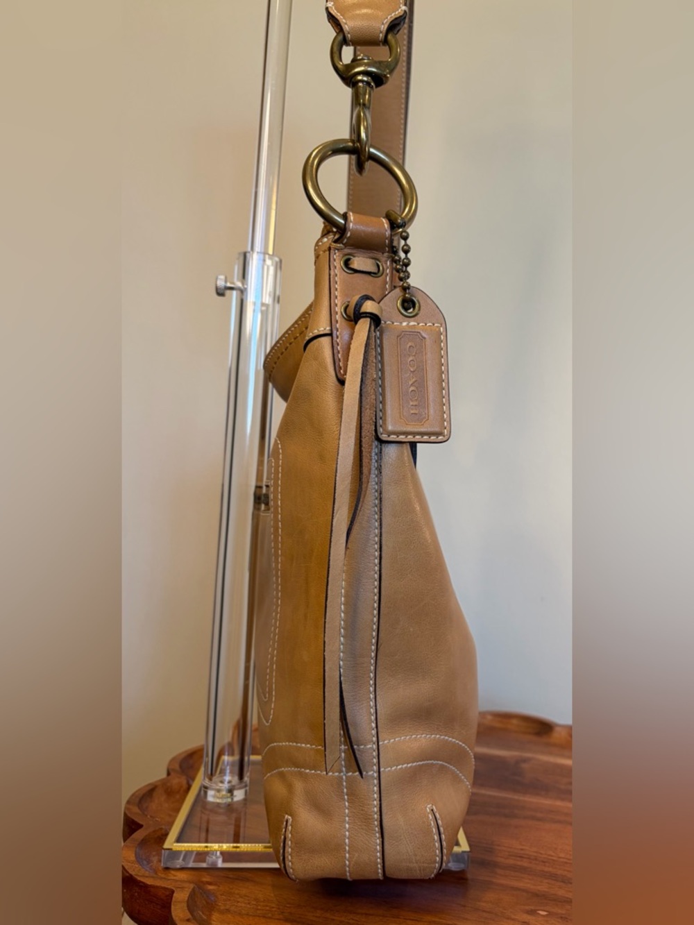 Vintage COACH Saddle Brown Chelsea Laced Shoulder Bag 10399 - Picture 12 of 17
